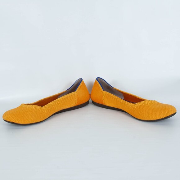 Rothy's Round Toe Knit Slip On Flat Marigold Yellow Womens Size 8.5 - Picture 3 of 11